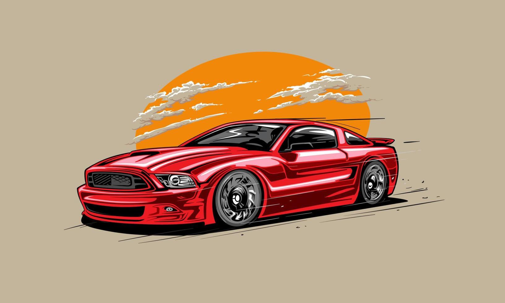 calle carreras vector ilustración. icono rojo deporte coche vector modelo ilustración lata utilizar logo t camisa, vestir, pegatina grupo comunidad, póster, volantes bandera modificar auto espectáculo.