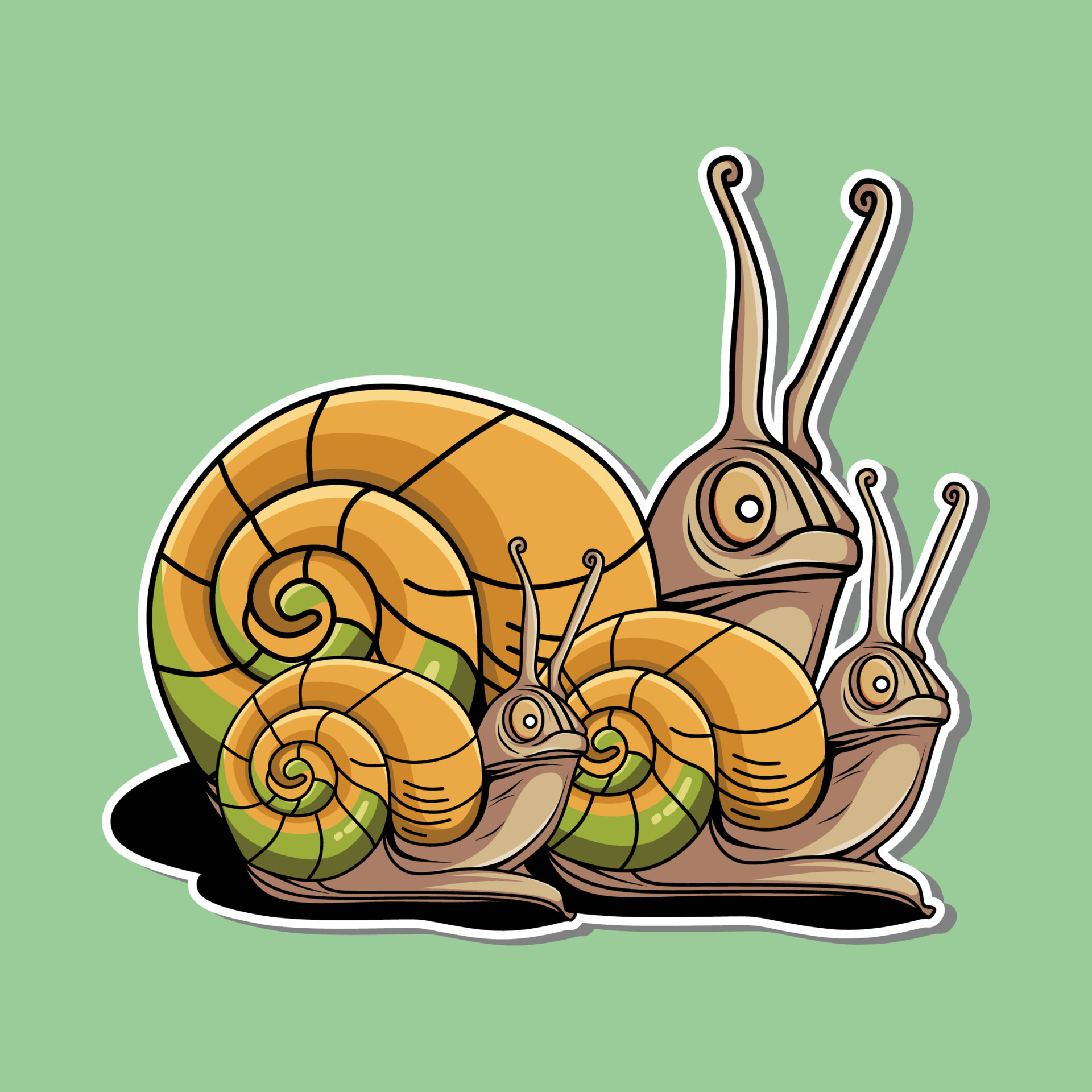 cute snail stickers cartoon vector illustration 20441736 Vector Art at