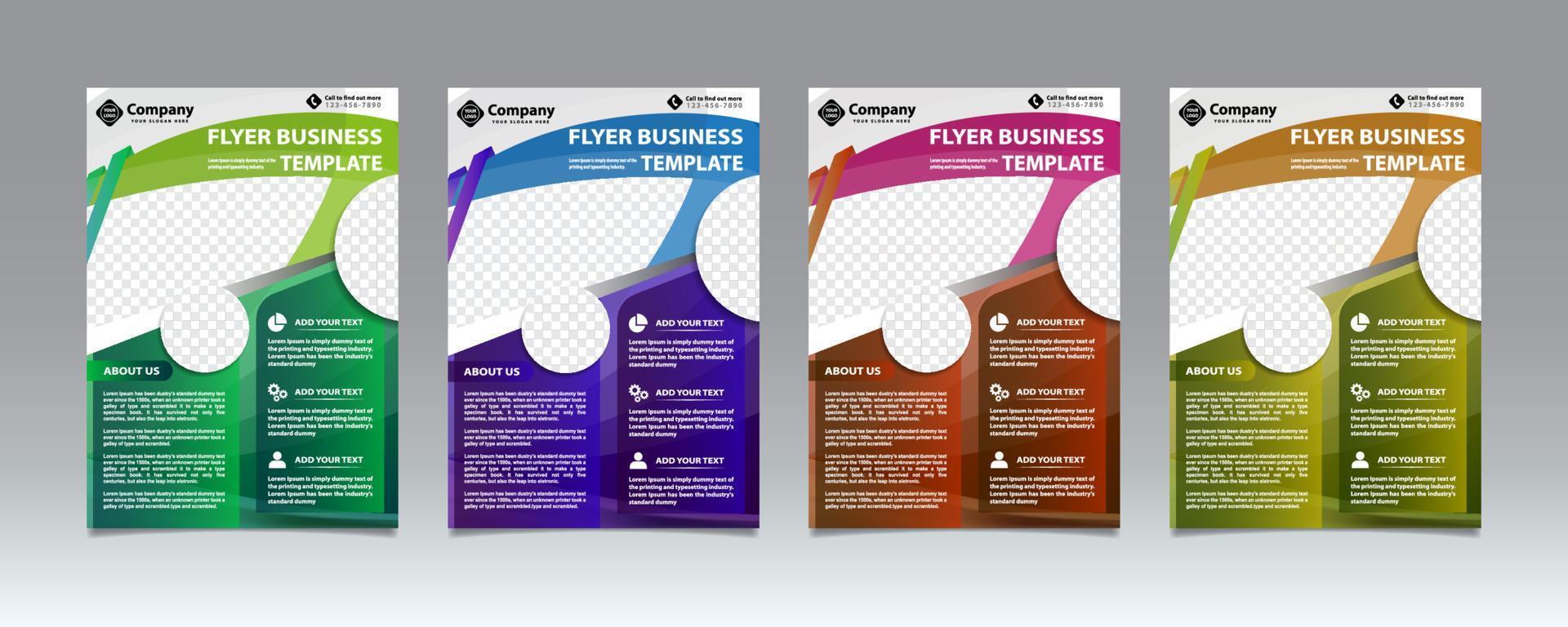 Flyer business template with dark background vector