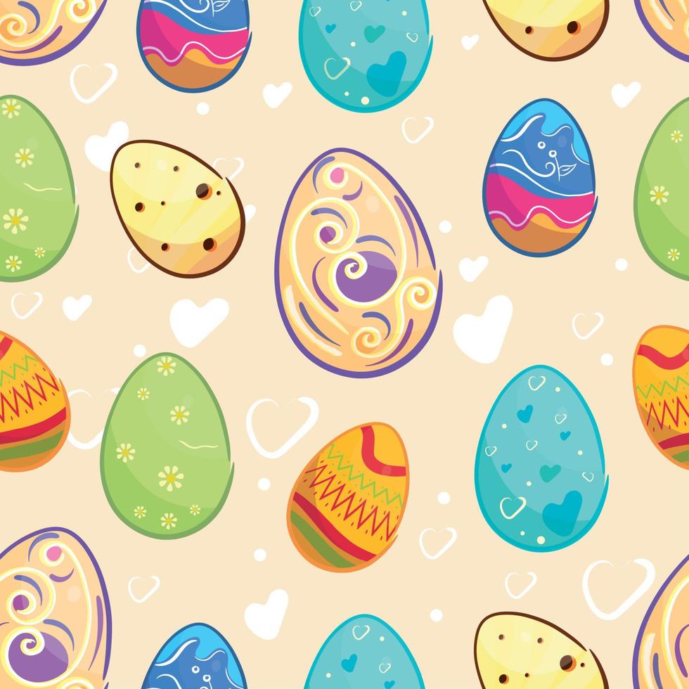 pattern background with easter eggs icons Vector illustration