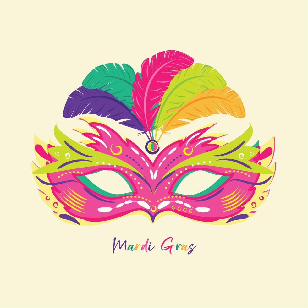 Carnival mask in a mardi gras poster Vector illustration