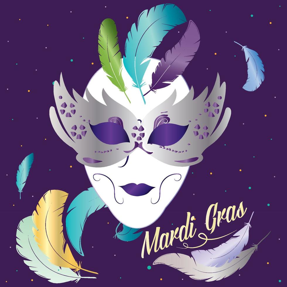 carnaval máscara en un mardi gras póster vector ilustración