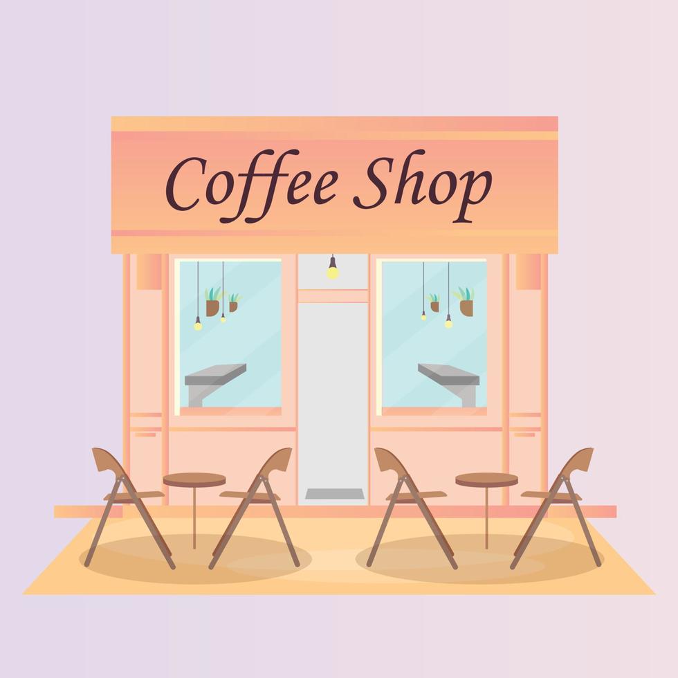 moderno café tienda con mueble vector ilustración