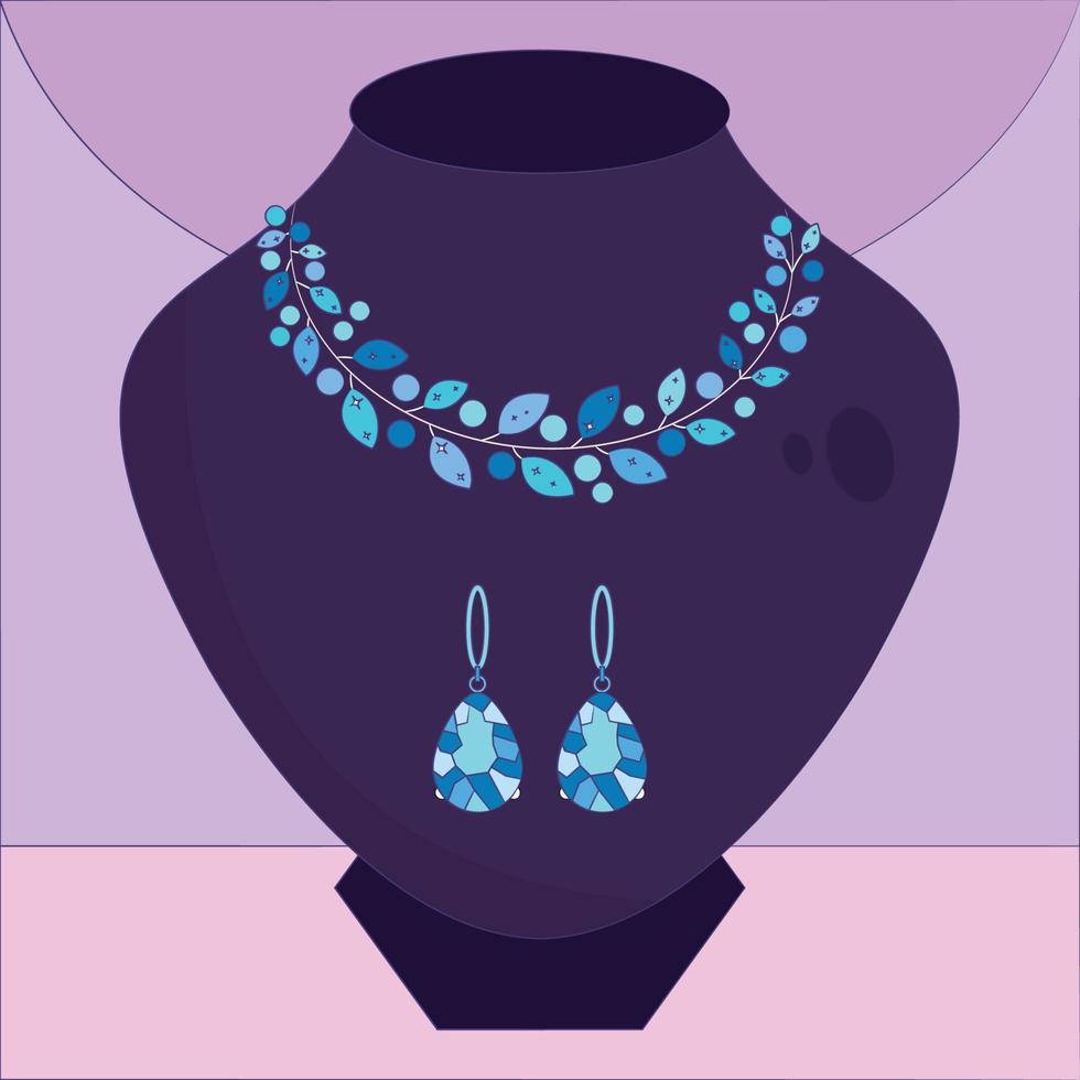Isolated colored necklace on mannequin Vector illustration
