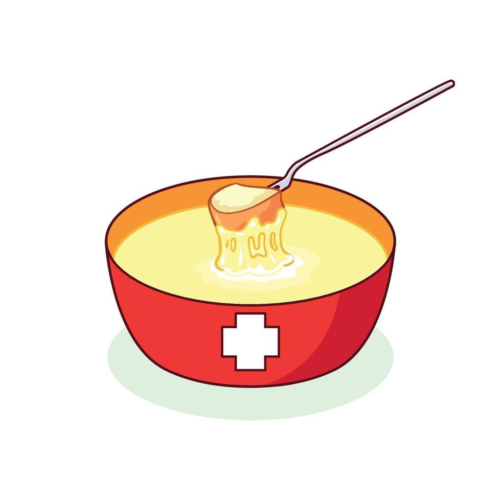 fondue is a swiss specialty vector