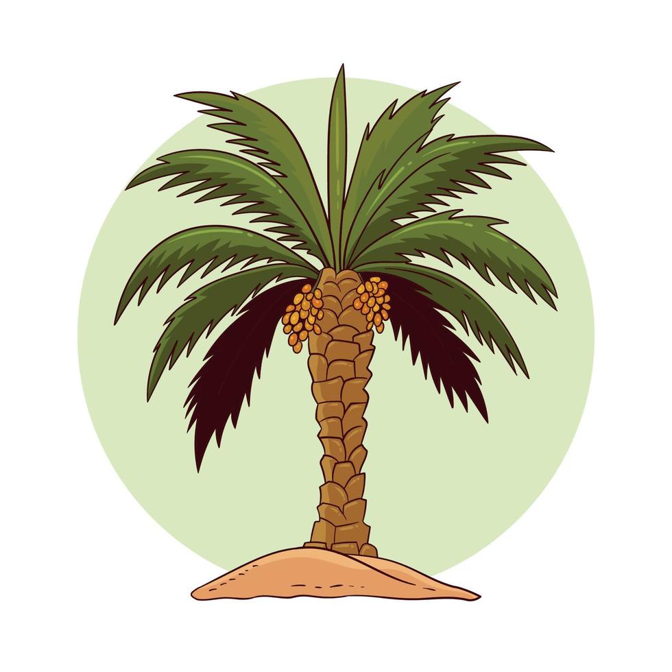 fecha palma árbol vector ilustración