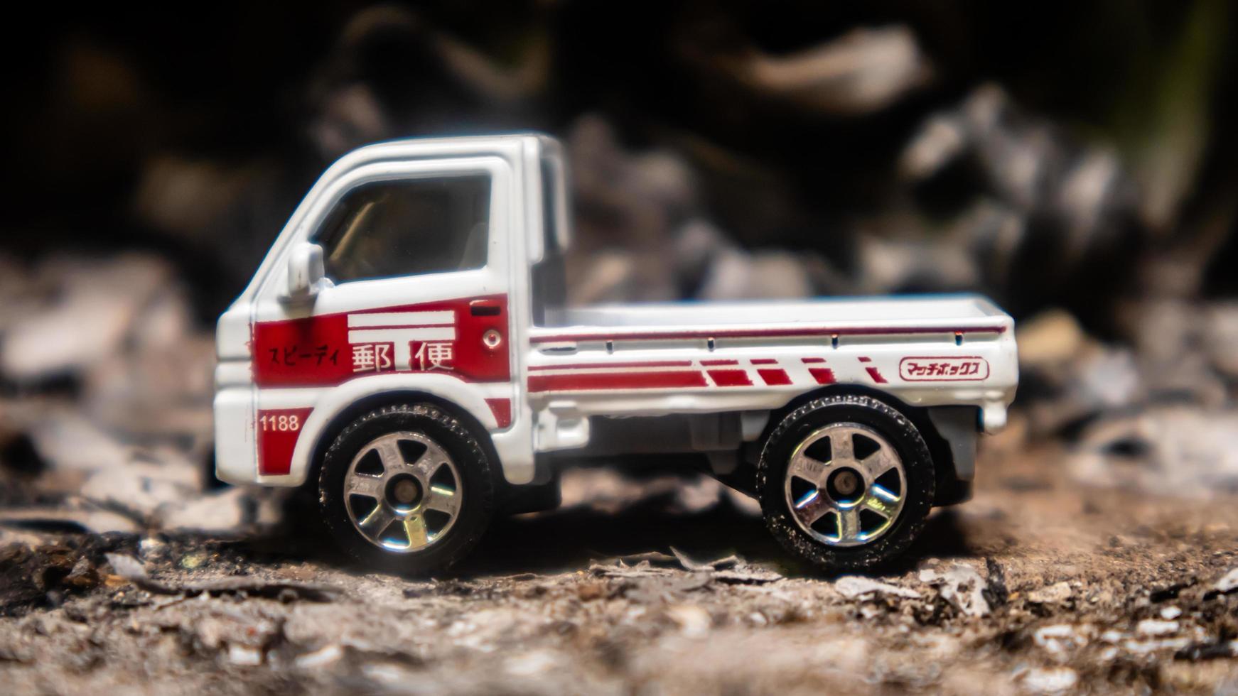 South Minahasa, Indonesia January 2023, the toy car in the furnace looks like in a cave photo