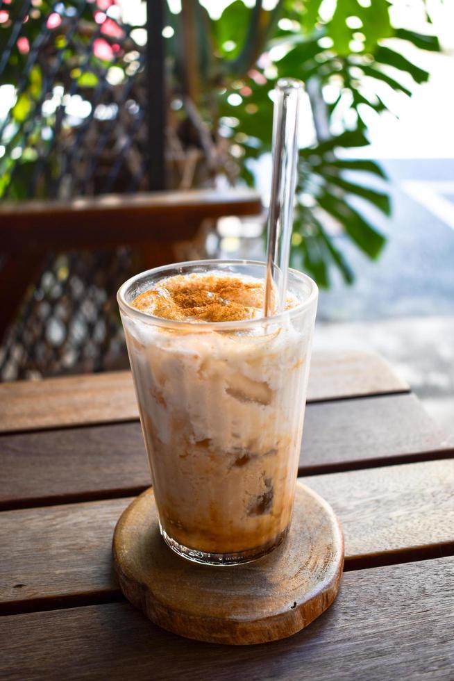 Cold Latte in Cafe photo