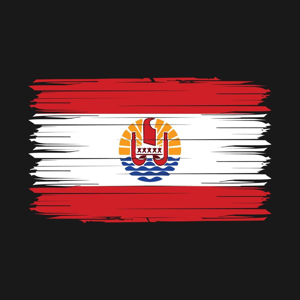 French Polynesia Flag Brush Vector Illustration