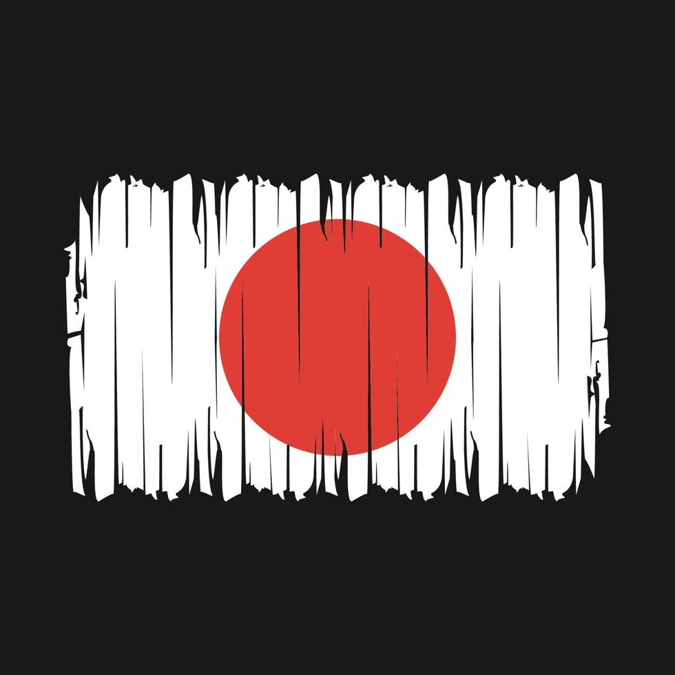 vector de pincel de bandera de japón