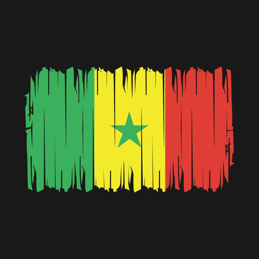 Senegal Flag Brush Vector