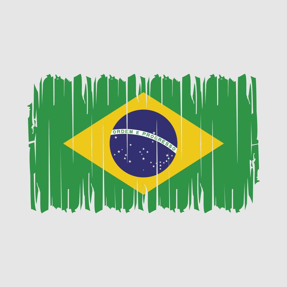 vector de pincel de bandera de brasil