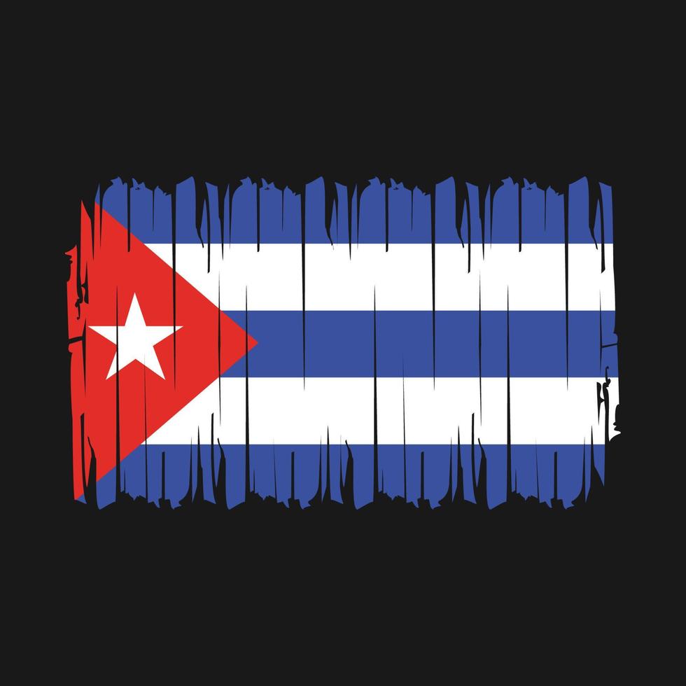 Cuba Flag Brush Vector