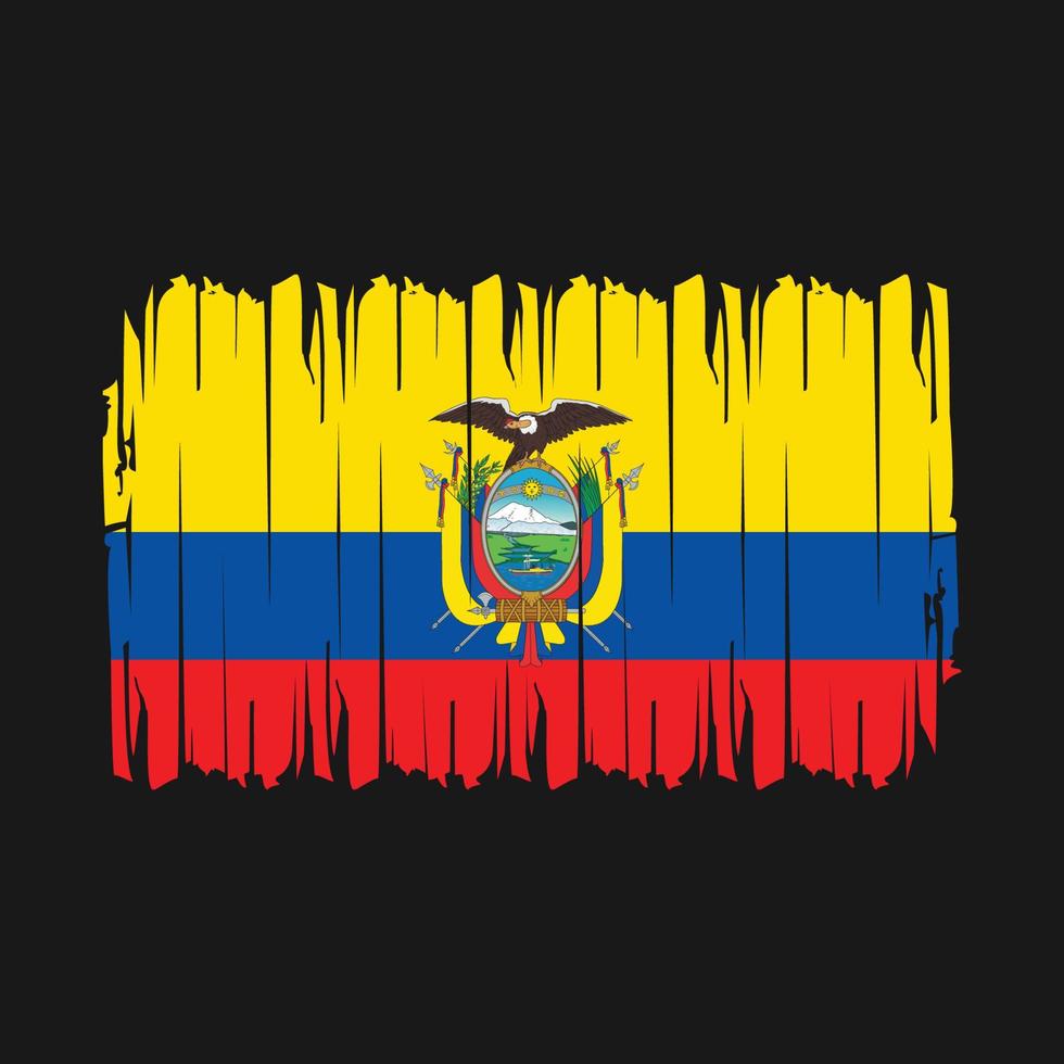Ecuador Flag Brush Vector