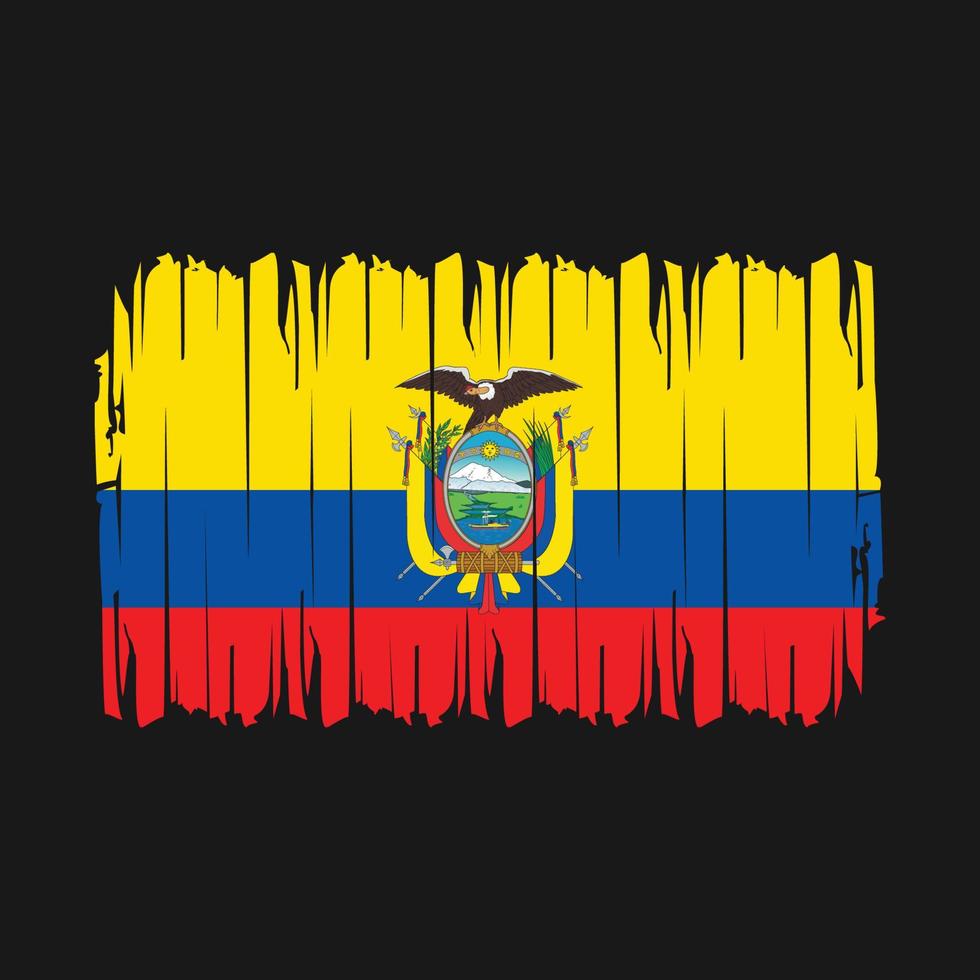 vector de pincel de bandera de ecuador