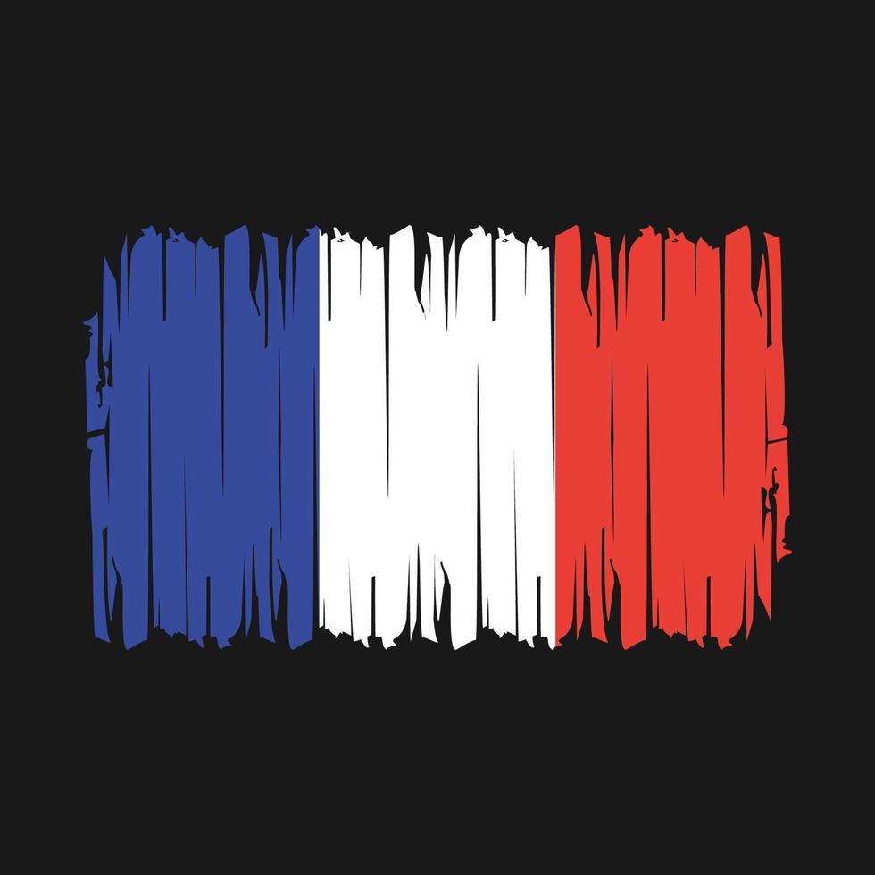 France Flag Brush Vector