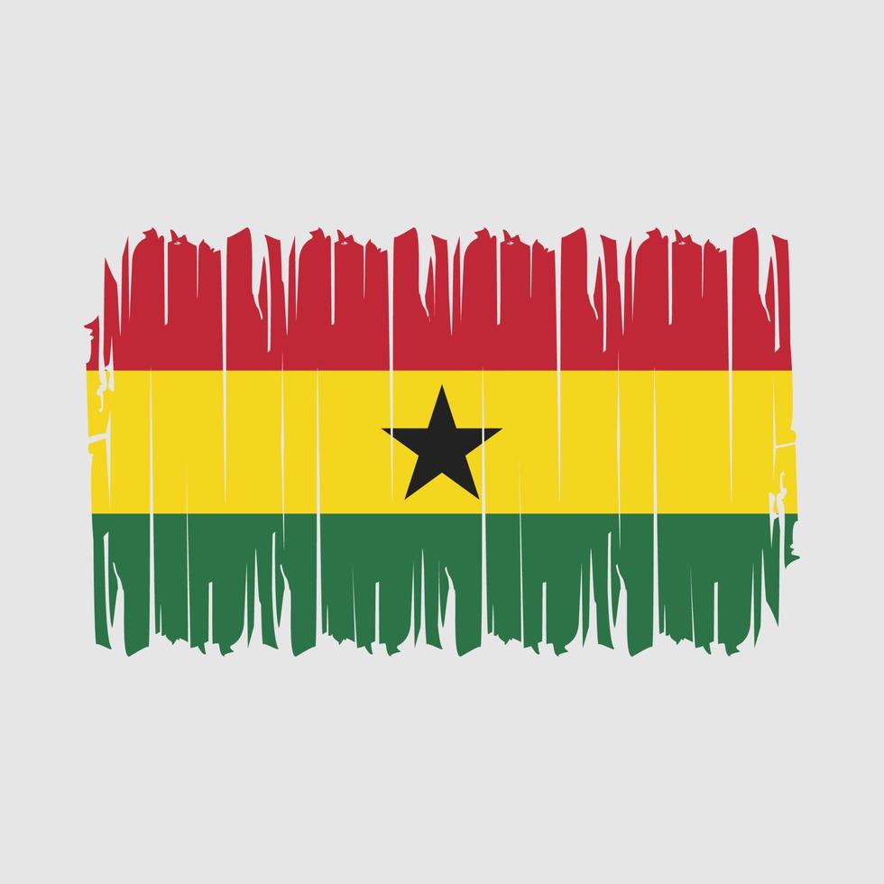 vector de pincel de bandera de ghana