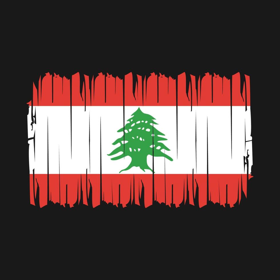 Lebanon Flag Brush Vector