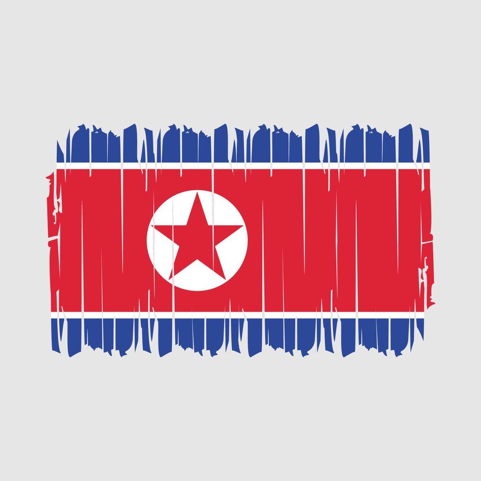 North Korea Flag Brush Vector