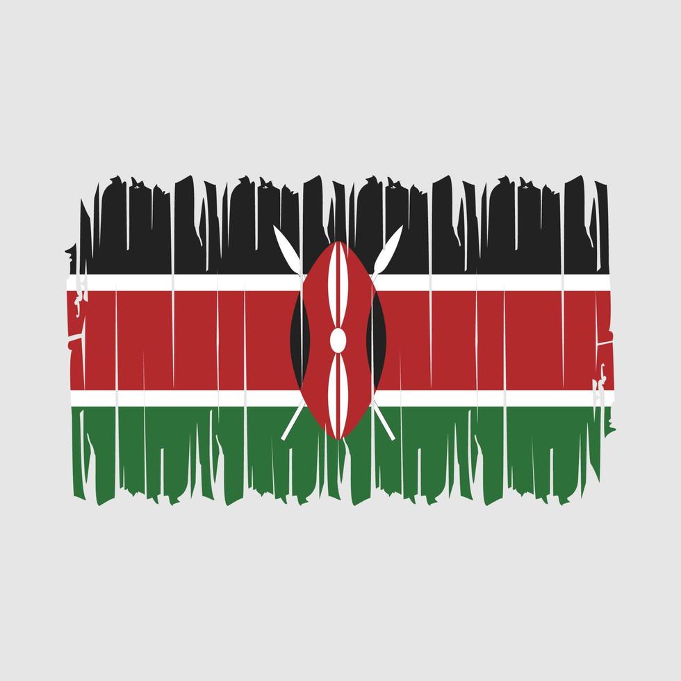 Kenya Flag Brush Vector