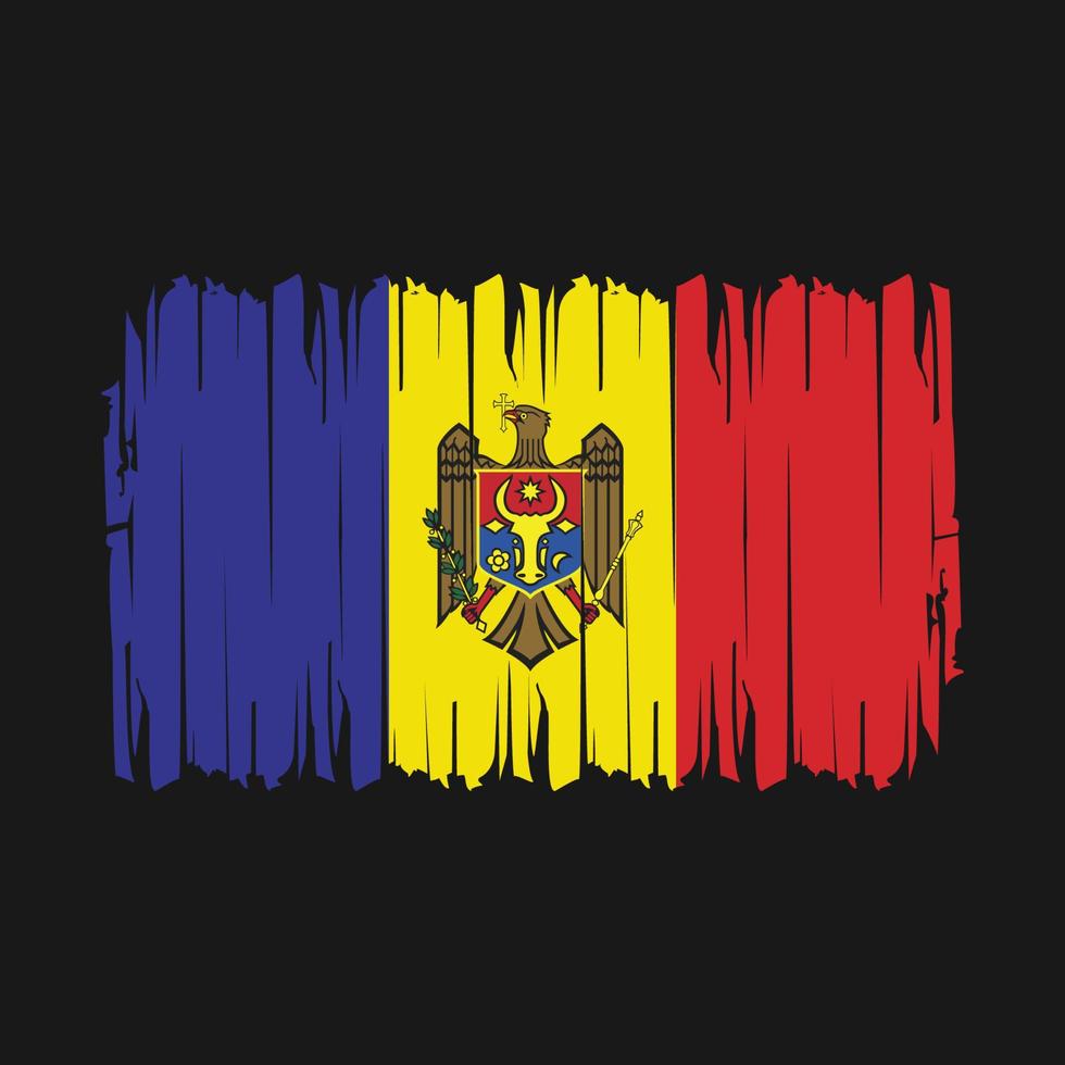 vector de pincel de bandera de moldavia