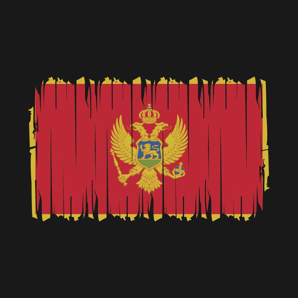 vector de cepillo de bandera de montenegro