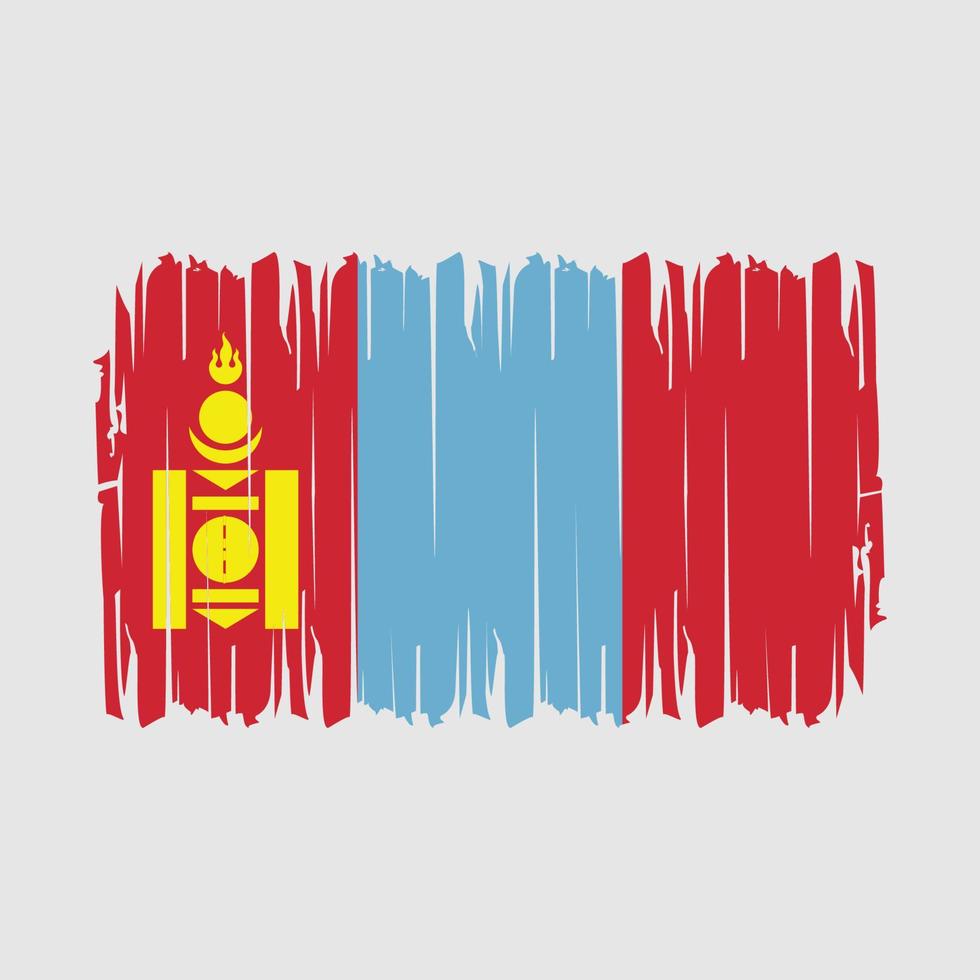 vector de pincel de bandera de mongolia