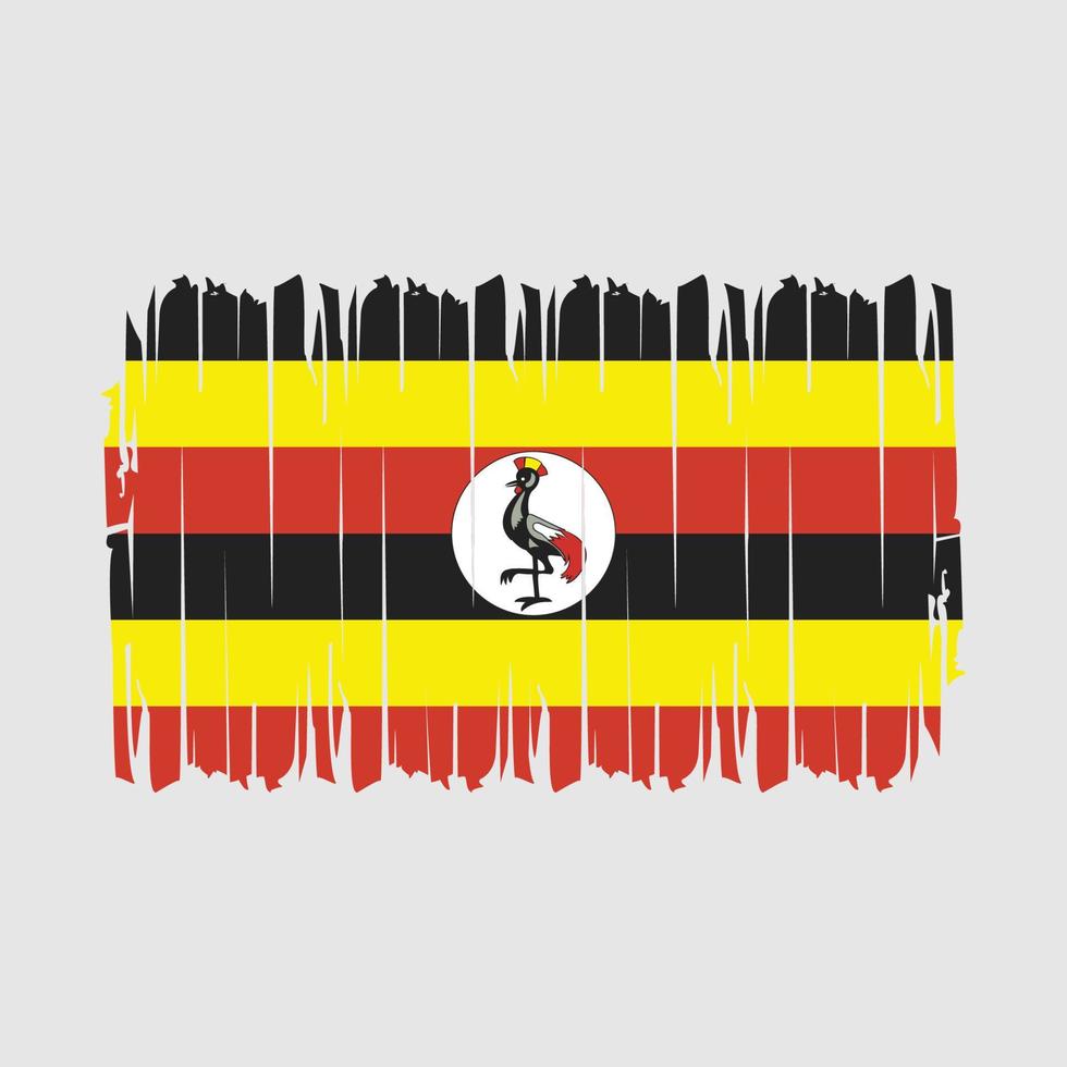 Uganda Flag Brush Vector