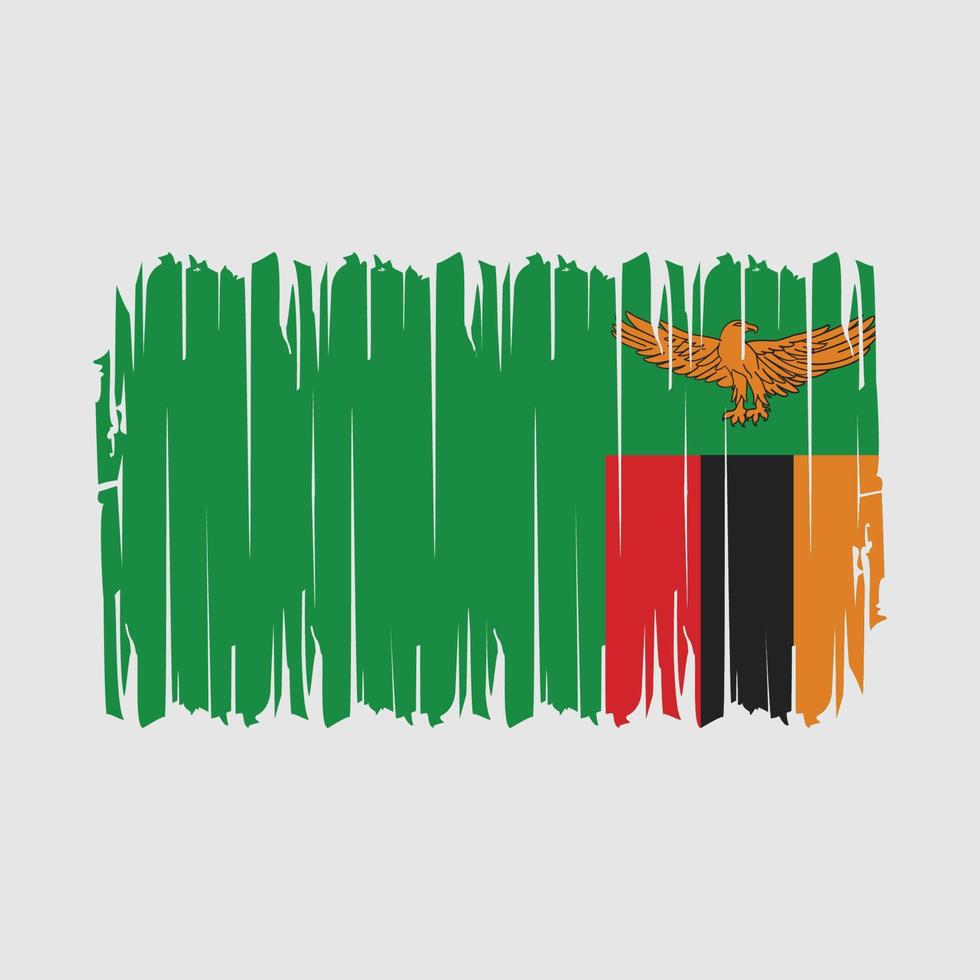 Zambia Flag Brush Vector