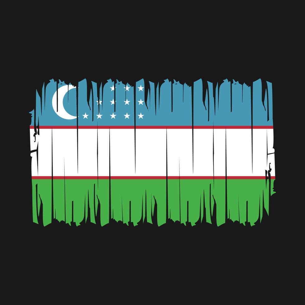Uzbekistan Flag Brush Vector