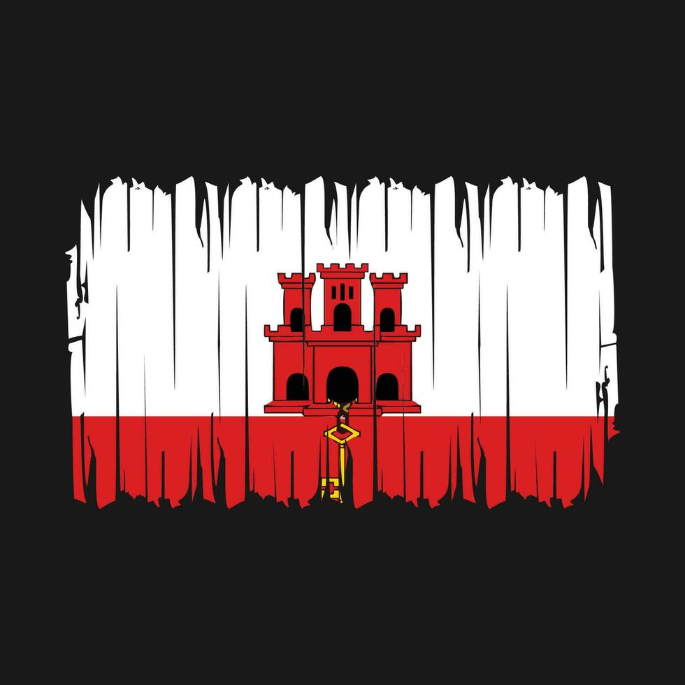 Gibraltar Flag Brush Vector