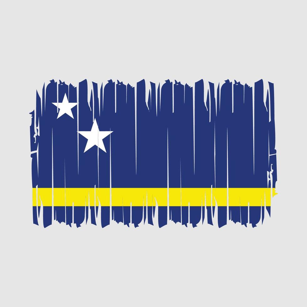 Curacao Flag Brush Vector