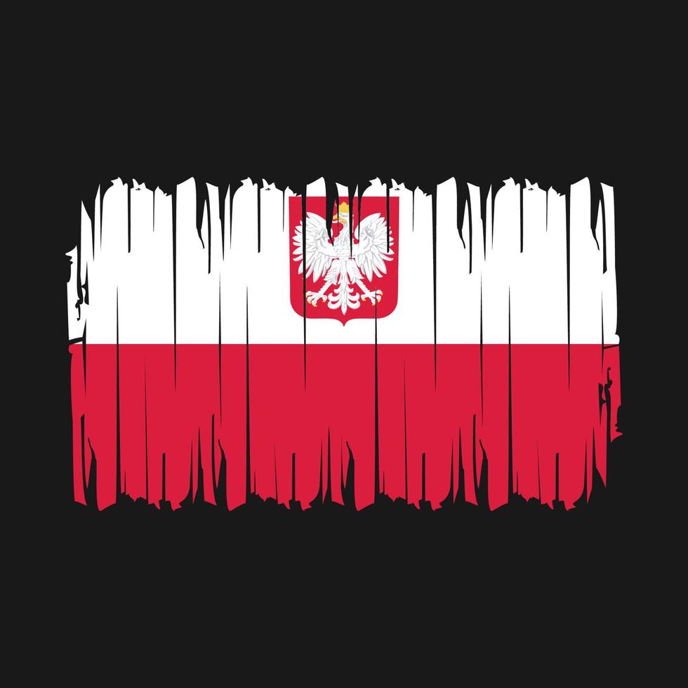 vector de pincel de bandera de polonia