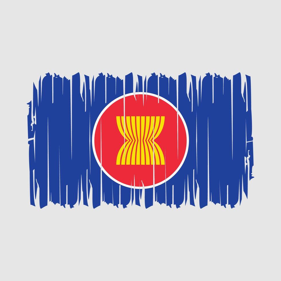 vector de pincel de bandera de la asean