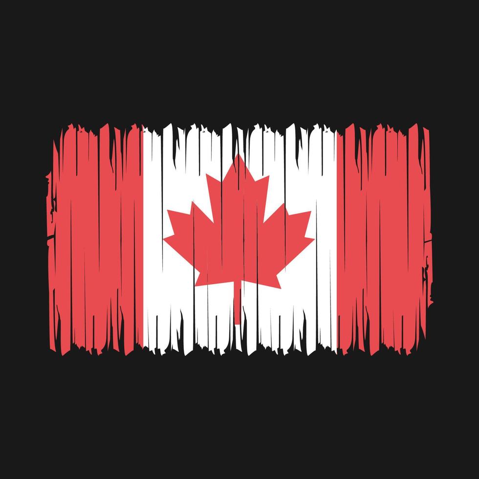 Ilustración de vector de pincel de bandera de canadá