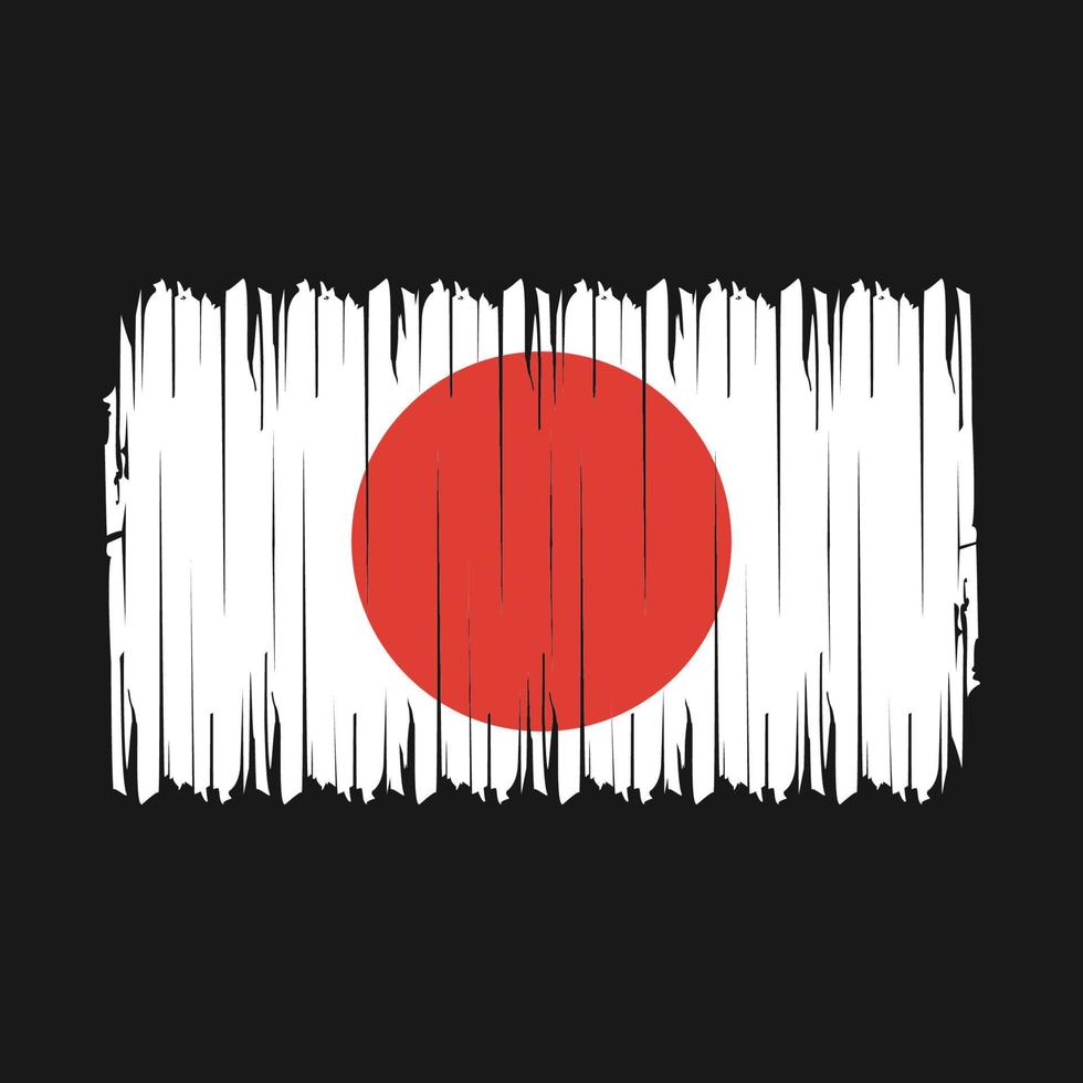 Japan Flag Brush Vector Illustration