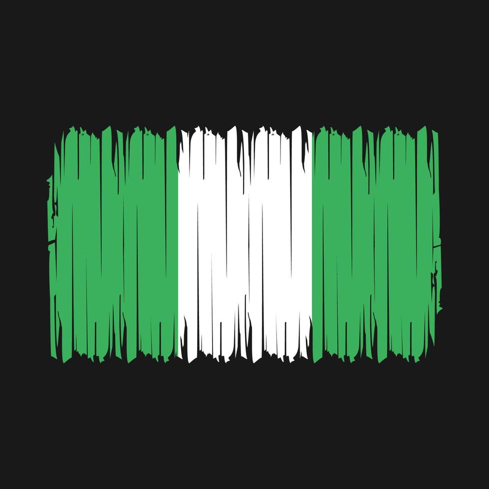 Nigeria Flag Brush Vector Illustration