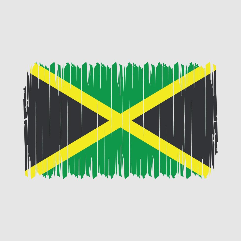 Jamaica Flag Brush Vector Illustration