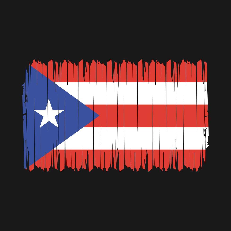 Puerto Rico Flag Brush Vector Illustration