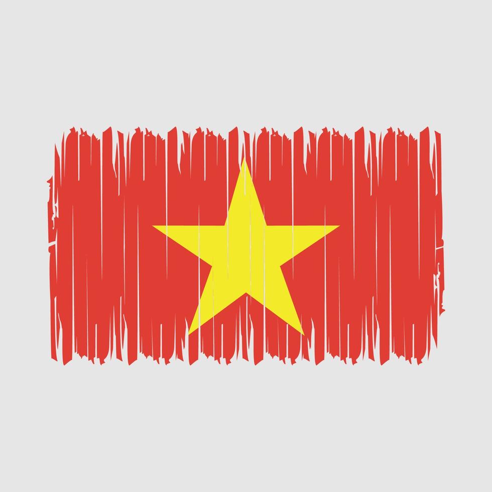 Vietnam Flag Brush Vector Illustration