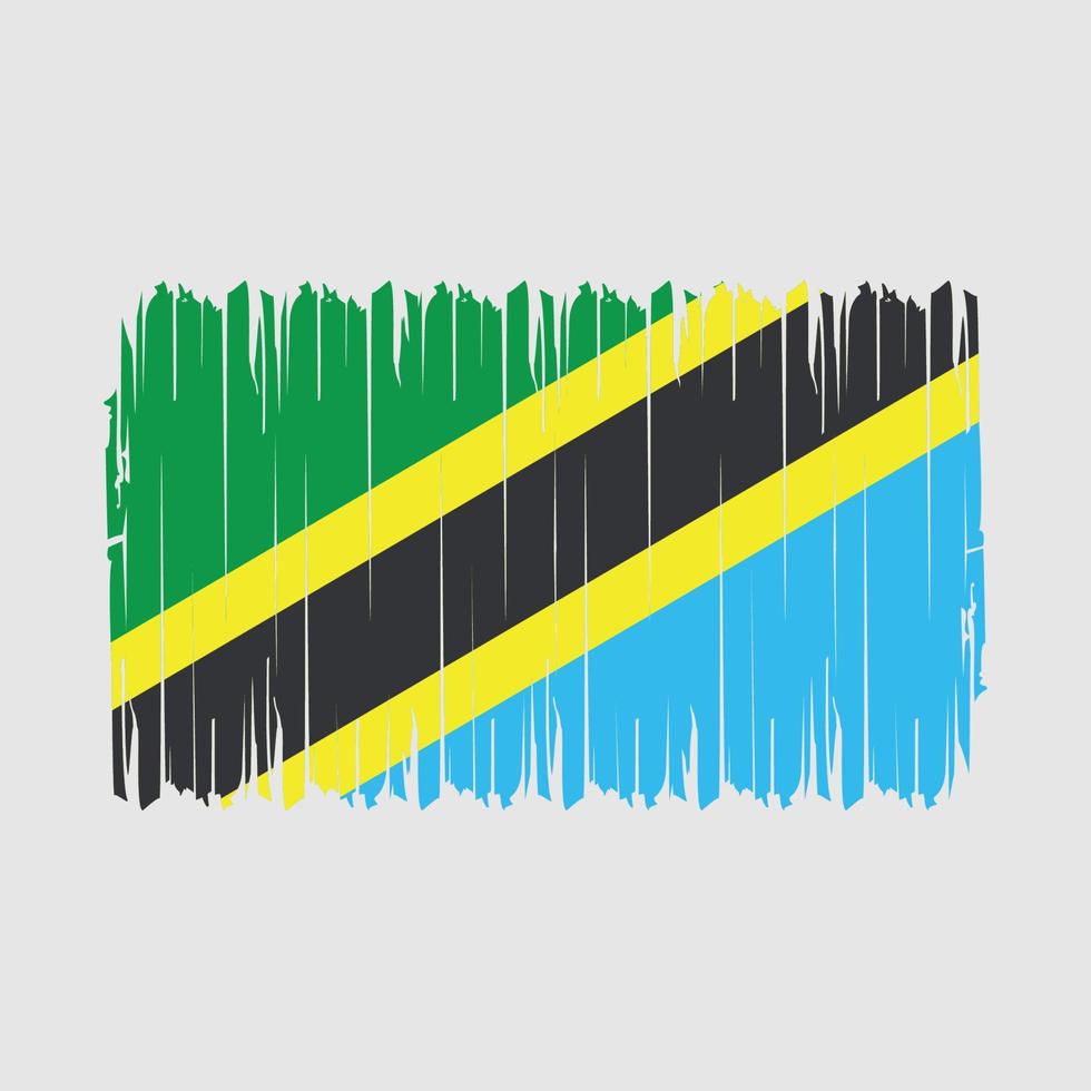 Ilustración de vector de cepillo de bandera de tanzania