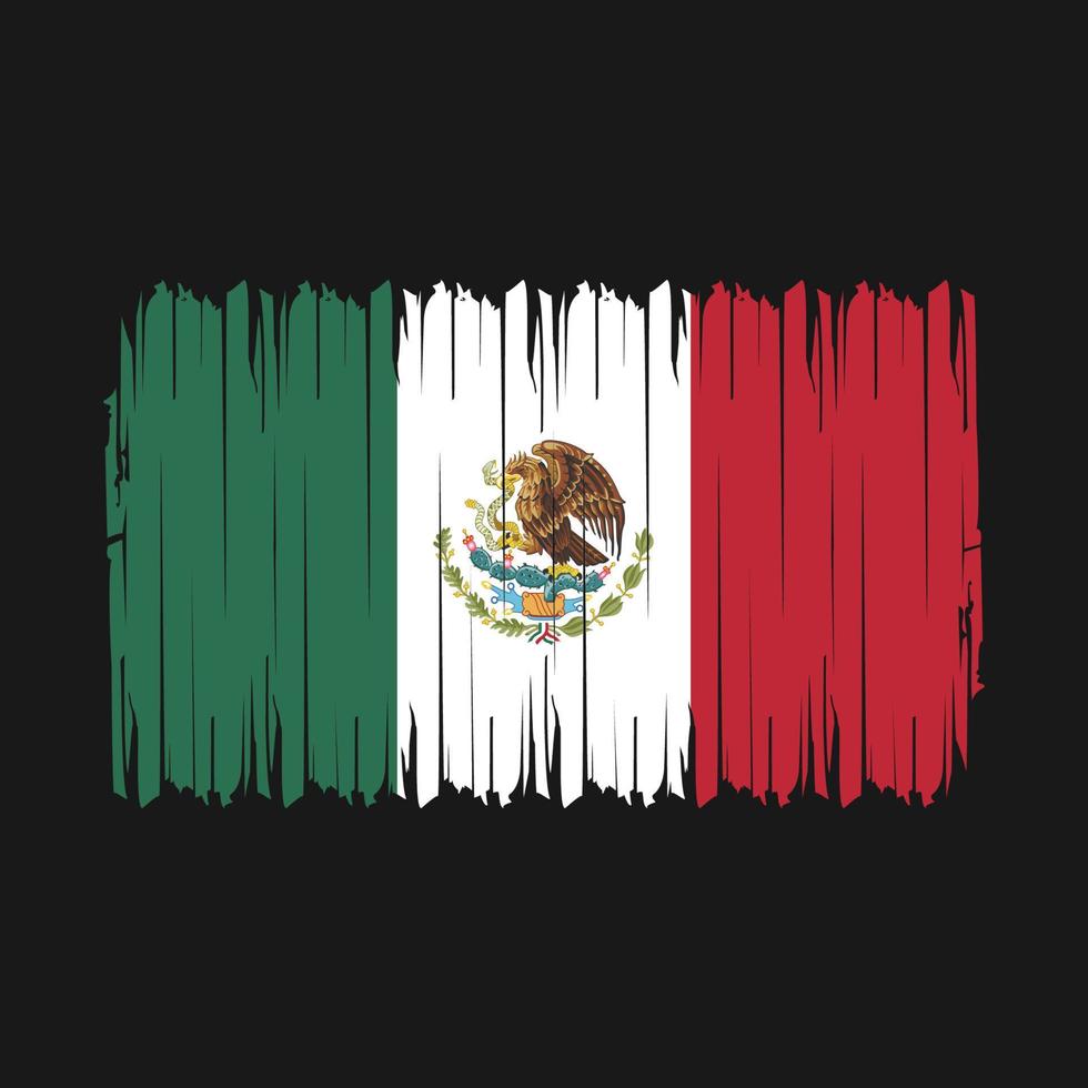 Mexico Flag Brush Vector Illustration