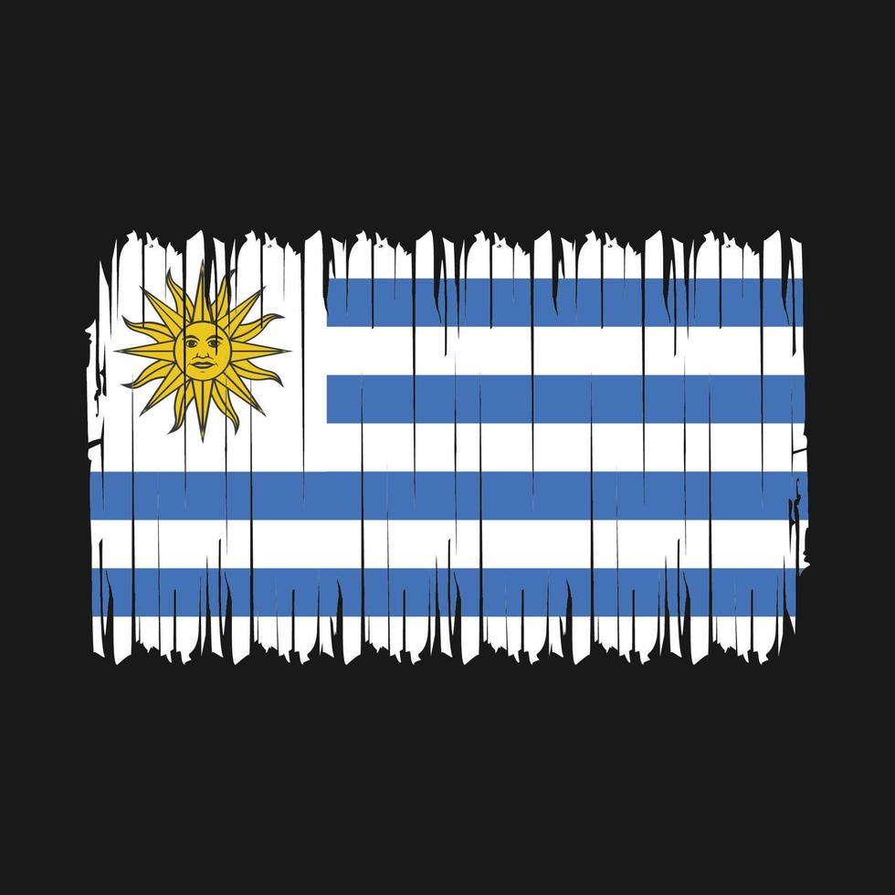 ilustración de vector de pincel de bandera de uruguay