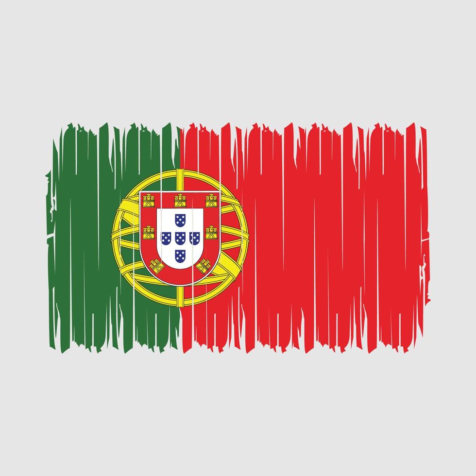 ilustración de vector de cepillo de bandera de portugal