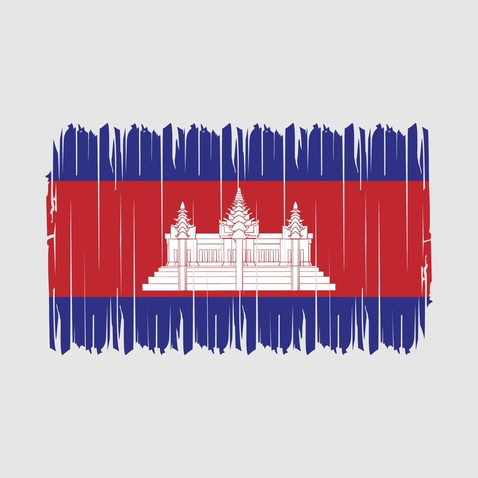 Cambodia Flag Brush Vector Illustration