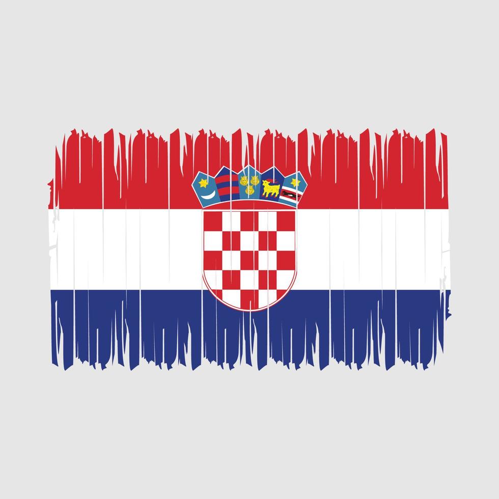 Ilustración de vector de pincel de bandera de croacia