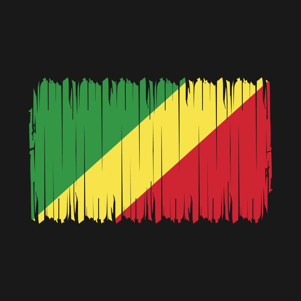 Congo Flag Brush Vector Illustration