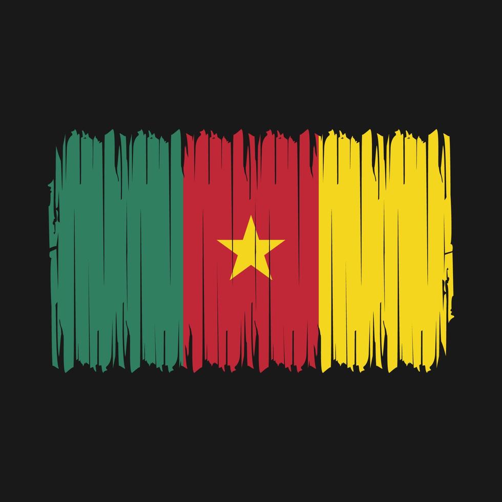 Cameroon Flag Brush Vector Illustration