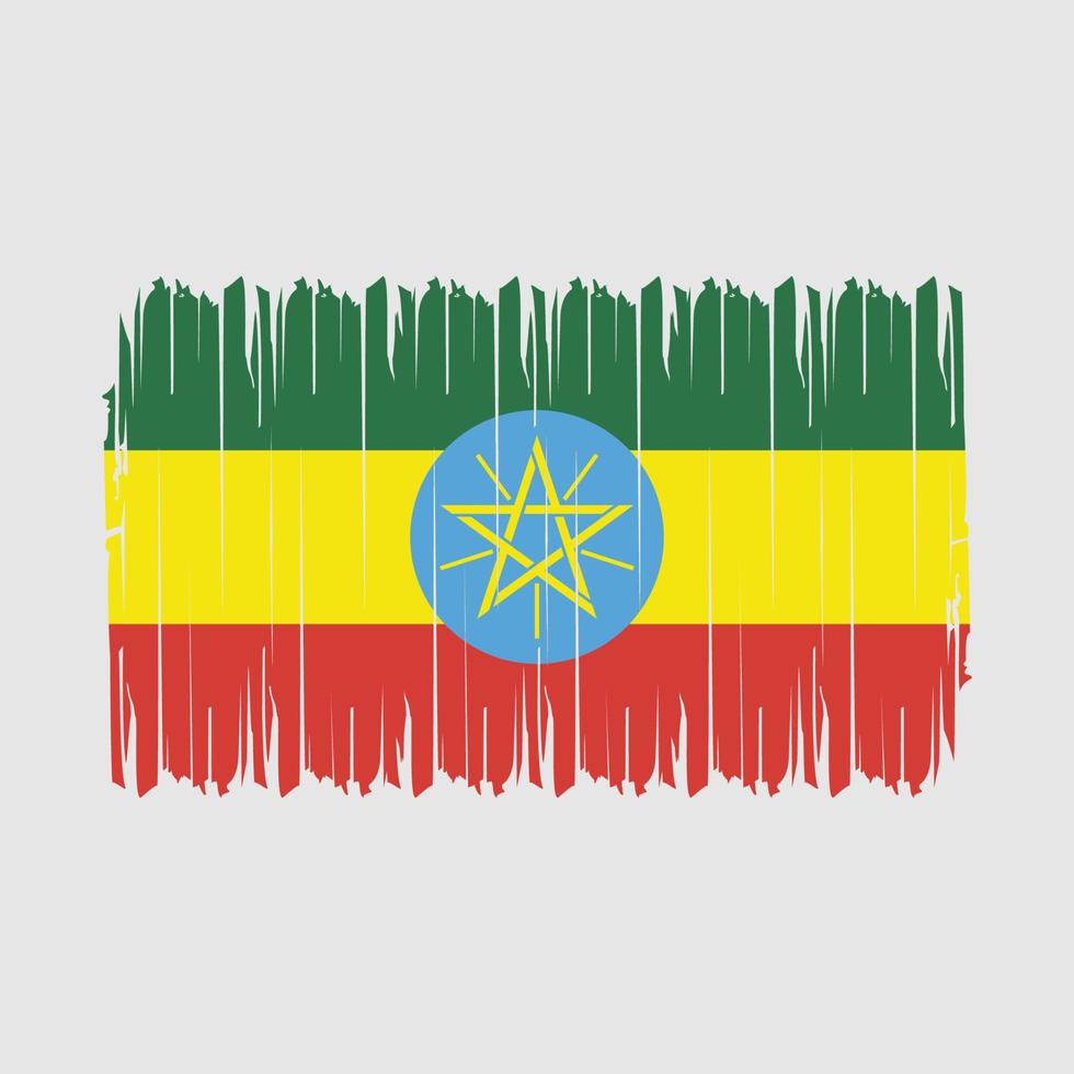 Ethiopia Flag Brush Vector Illustration