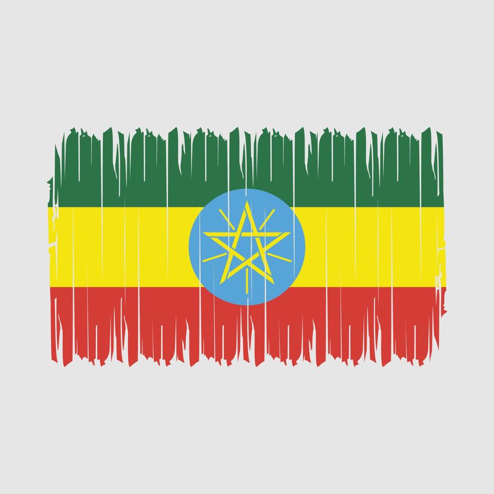 Ethiopia Flag Brush Vector Illustration